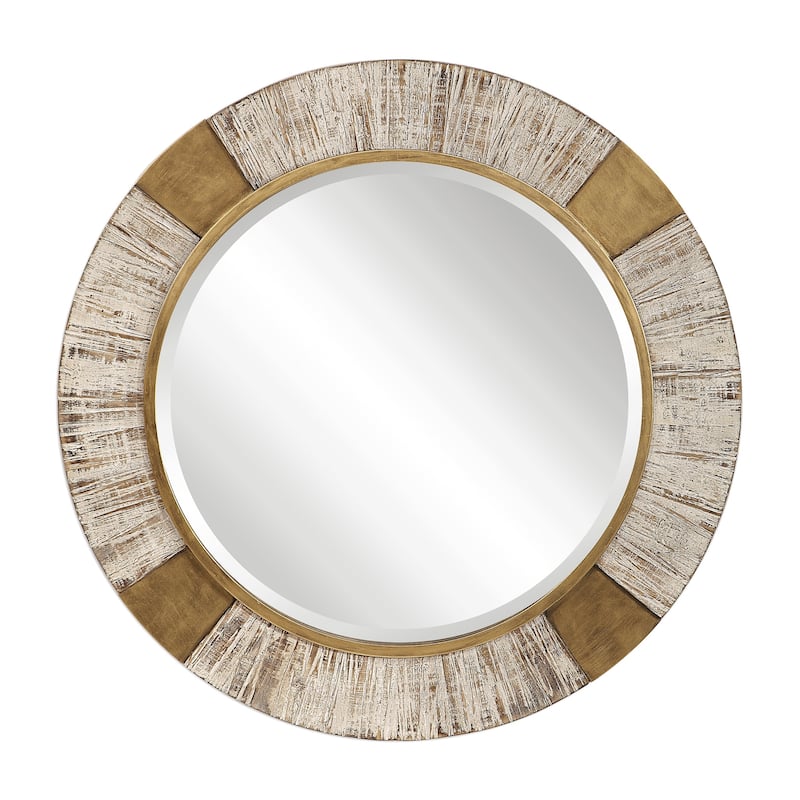 Uttermost Reuben Gold Round Mirror - Antique Gold