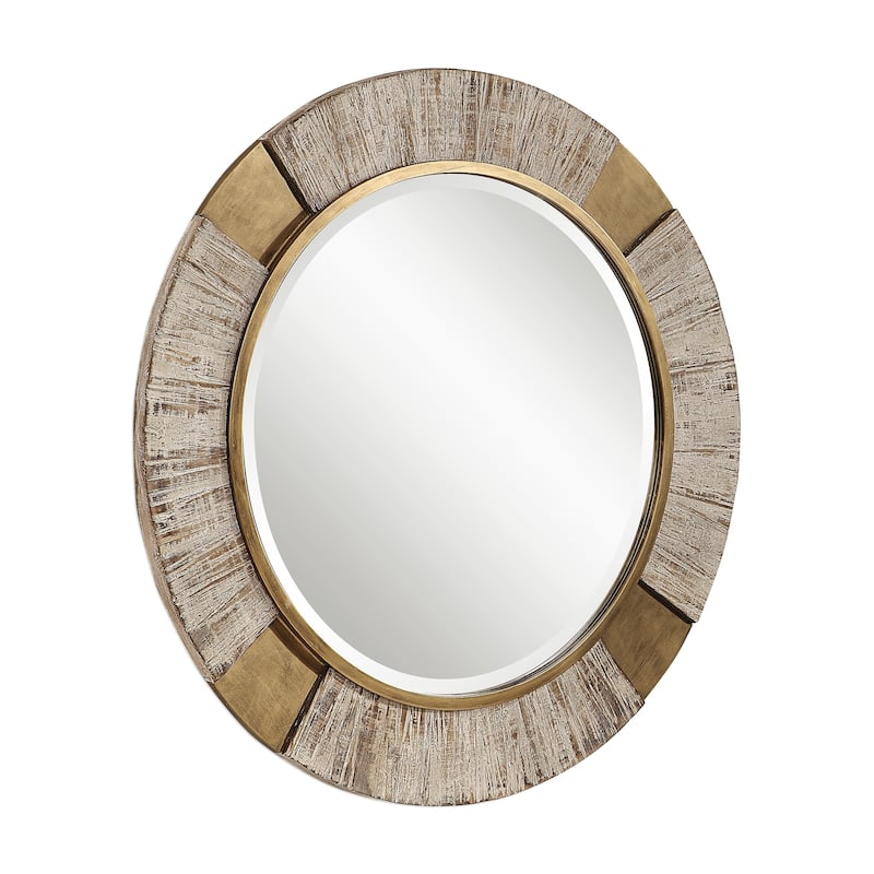 Uttermost Reuben Gold Round Mirror - Antique Gold