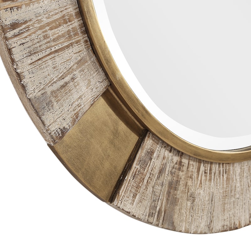 Uttermost Reuben Gold Round Mirror - Antique Gold