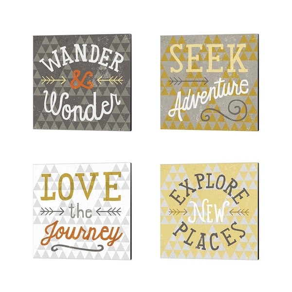 Michael Mullan 'Mod Triangles Retro' Canvas Art (Set of 4)