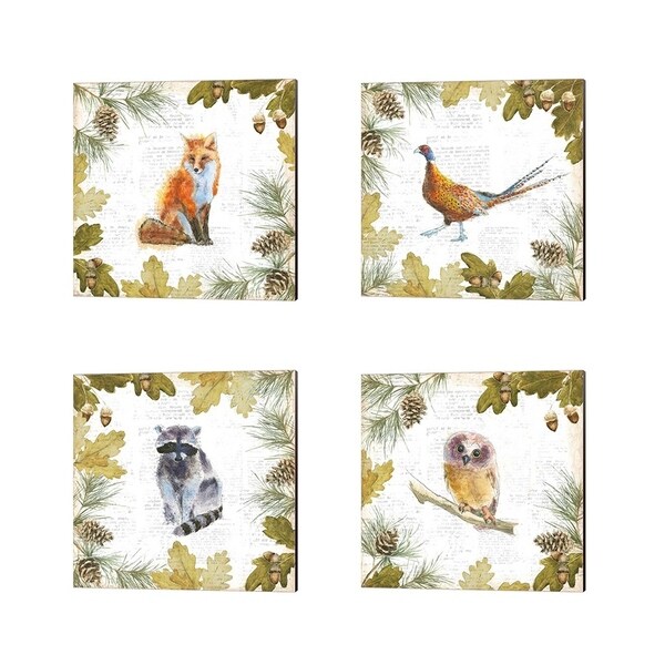 Emily Adams 'Into the Woods A' Canvas Art (Set of 4)