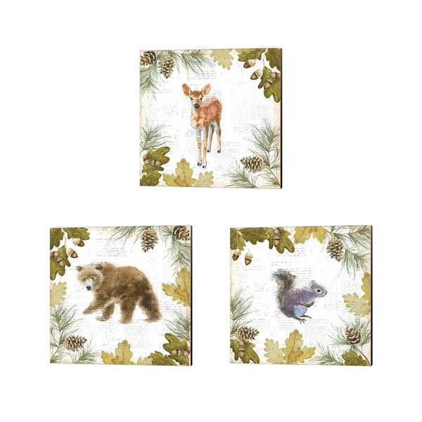 Emily Adams 'Into the Woods B' Canvas Art (Set of 3)