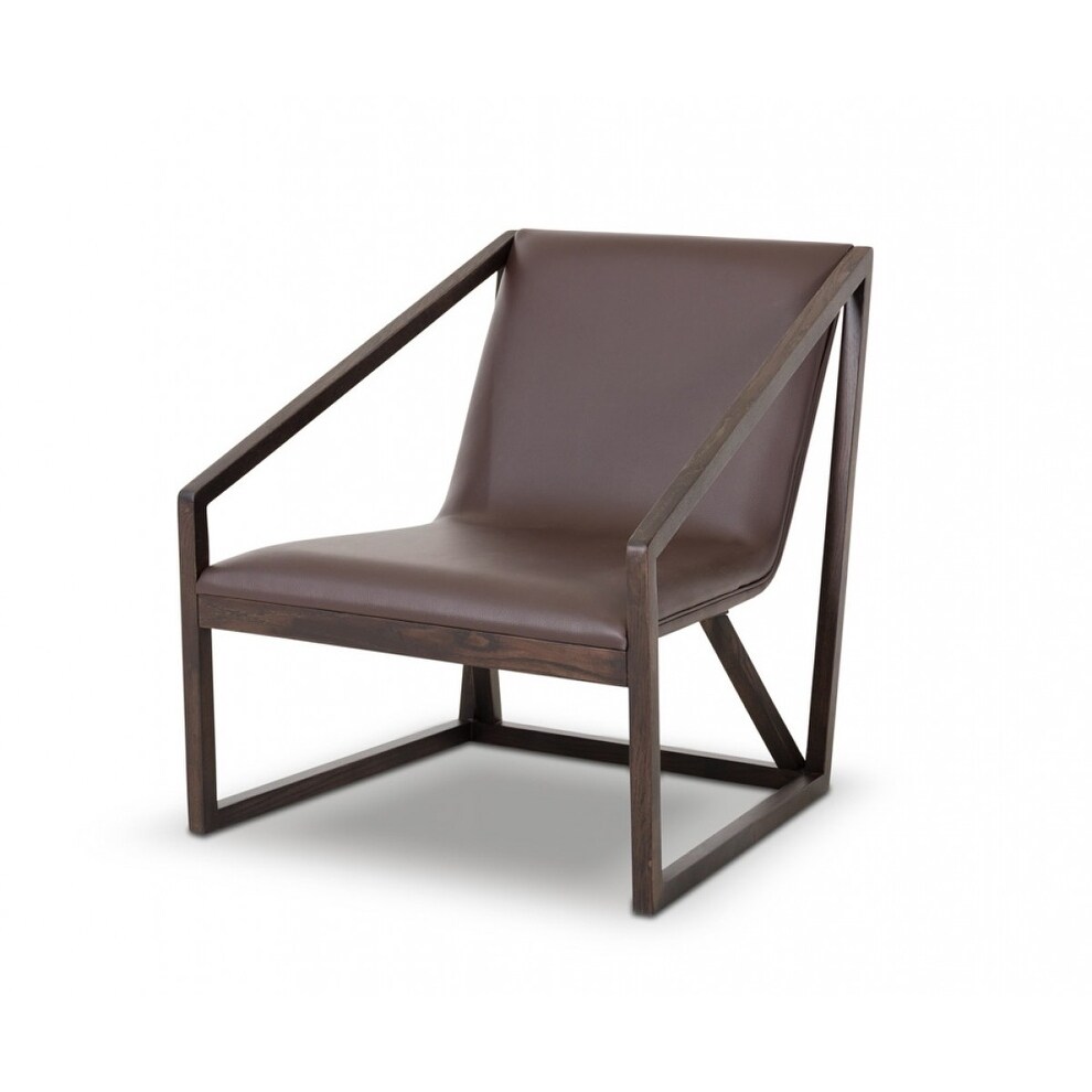 Overstock Divani Casa Taranto Modern Brown Eco-Leather Lounge Chair