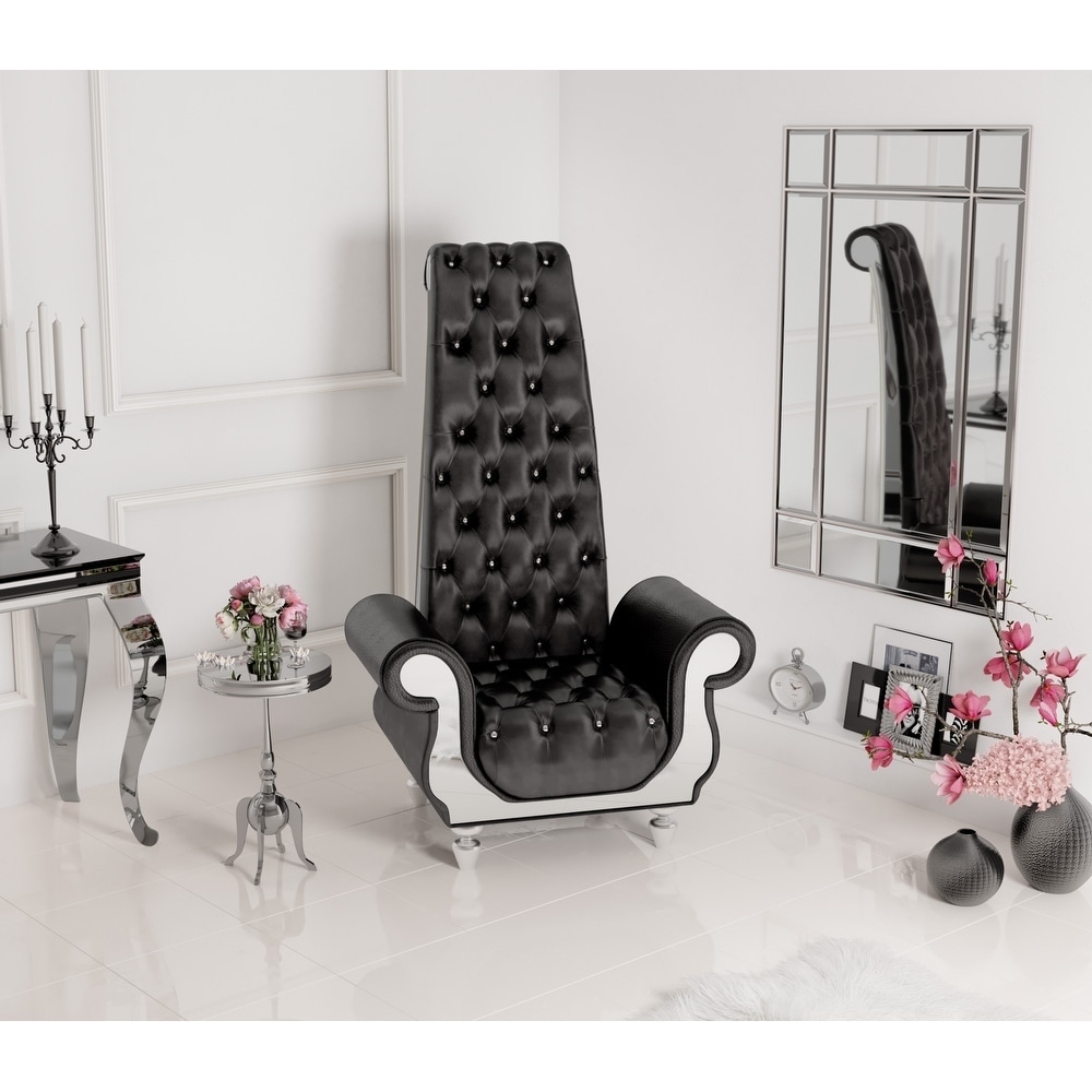 Shop Divani Casa Luxe Neo Clasical Black Italian Leather Tall