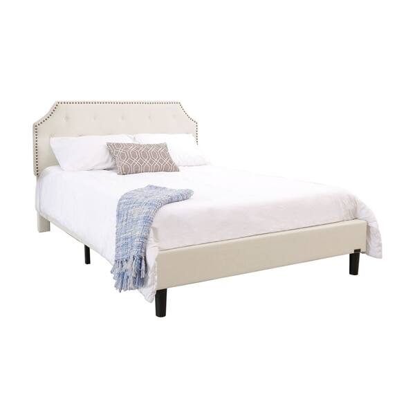 Abbyson Elyse Ivory Tufted Upholstered Bed Overstock 25612842 Full