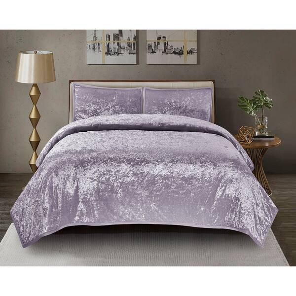 Shop Mystique Velvet Quilt Set In Purple Free Shipping Today