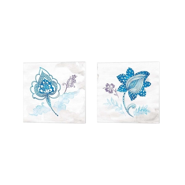 Wild Apple Portfolio 'Eastern Boho Peacock Blue' Canvas Art (Set of 2)