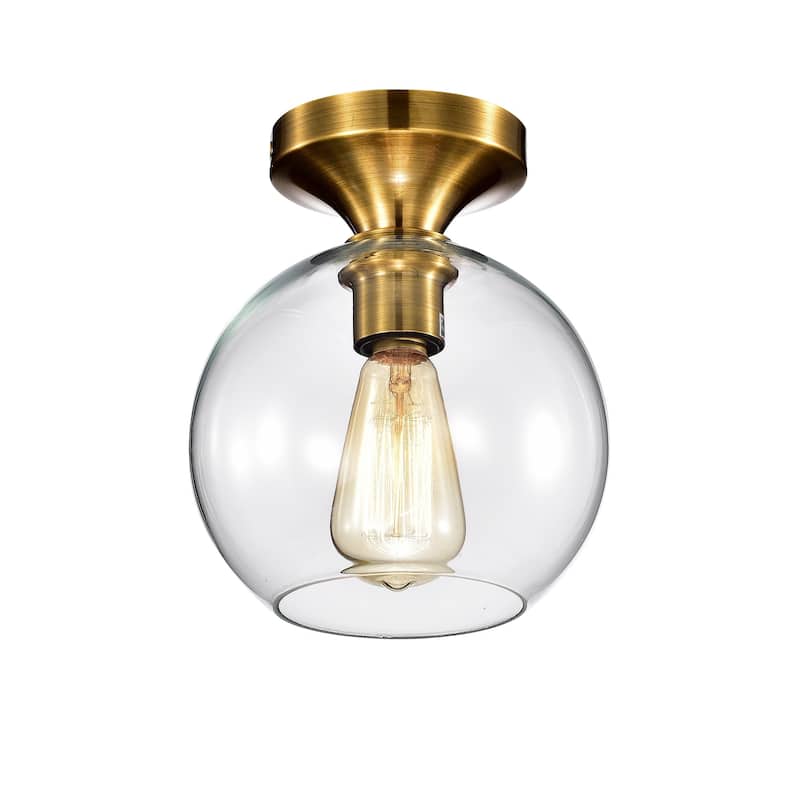 Gorden 1-light Satin Gold Flushmount Ceiling Lamp