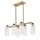 preview thumbnail 2 of 0, Pameron 6-light Satin Gold Chandelier with Glass Pillar Shades