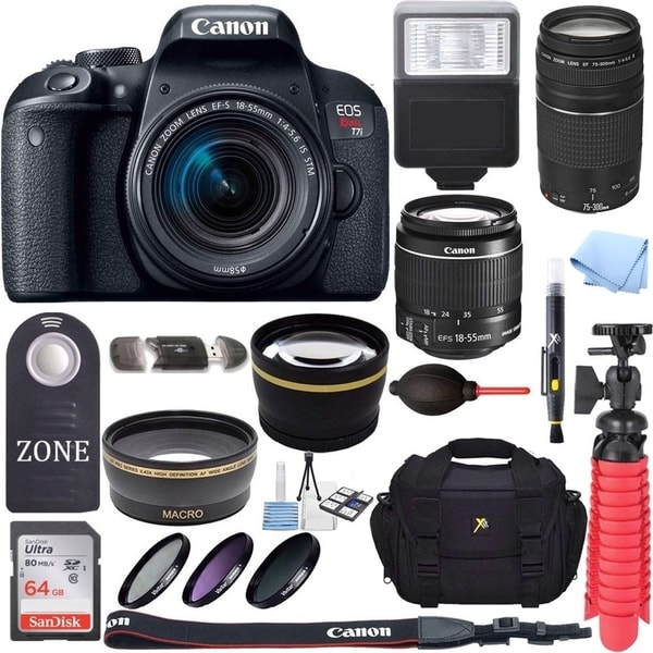 Shop Canon EOS Rebel T7i DSLR Camera w/18-55mm & 75-300mm ...