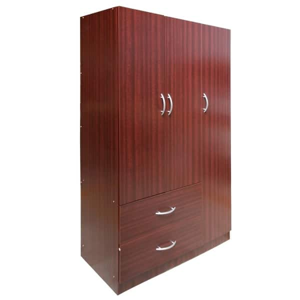 Shop Home Source Shauna Wardrobe Armoire Mahogany Finish 72 In