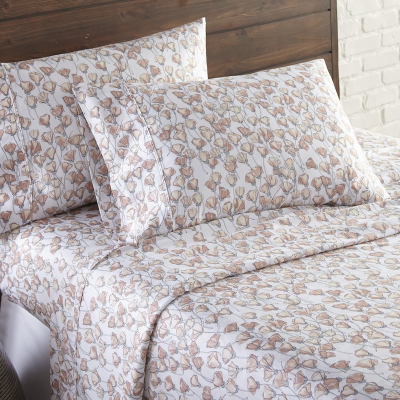 Forevermore Extra Deep Pocket 4-piece Cotton Bed Sheet Set - Blush - Full