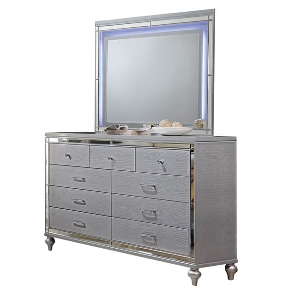 Shop Kelly Silver 9 Drawer Dresser And Mirror Overstock 25613911