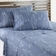 preview thumbnail 14 of 14, Vilano Choice Ultra-Soft Deep Pocket 4-piece Bed Sheet Sets blue leaves - California King