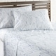 preview thumbnail 13 of 14, Vilano Choice Ultra-Soft Deep Pocket 4-piece Bed Sheet Sets white-blue leaves - California King