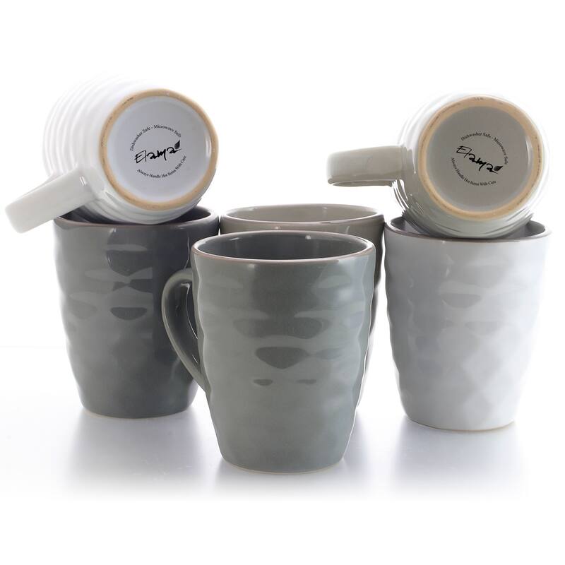 Elama Tahitian Waves 6-Piece 12 oz. Mug Set with Stand