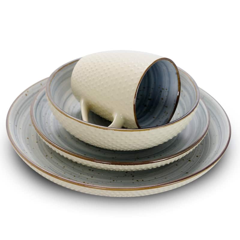 Elama Mellow 16-Piece Dinnerware Set in Powder Blue