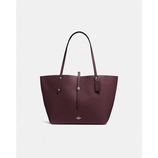 oxblood leather tote