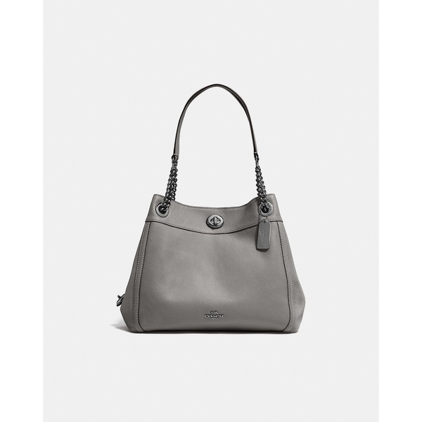 coach edie turnlock grey