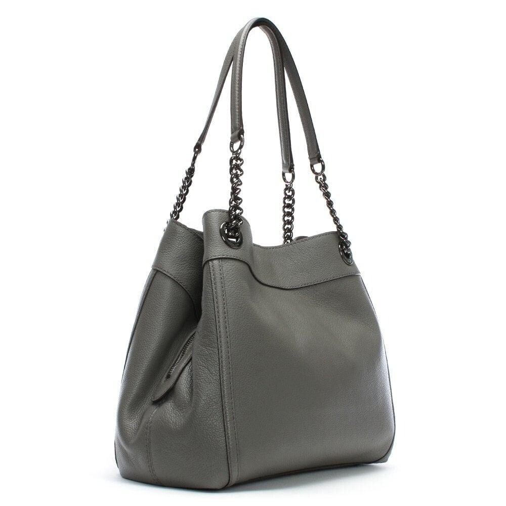 coach edie turnlock heather grey