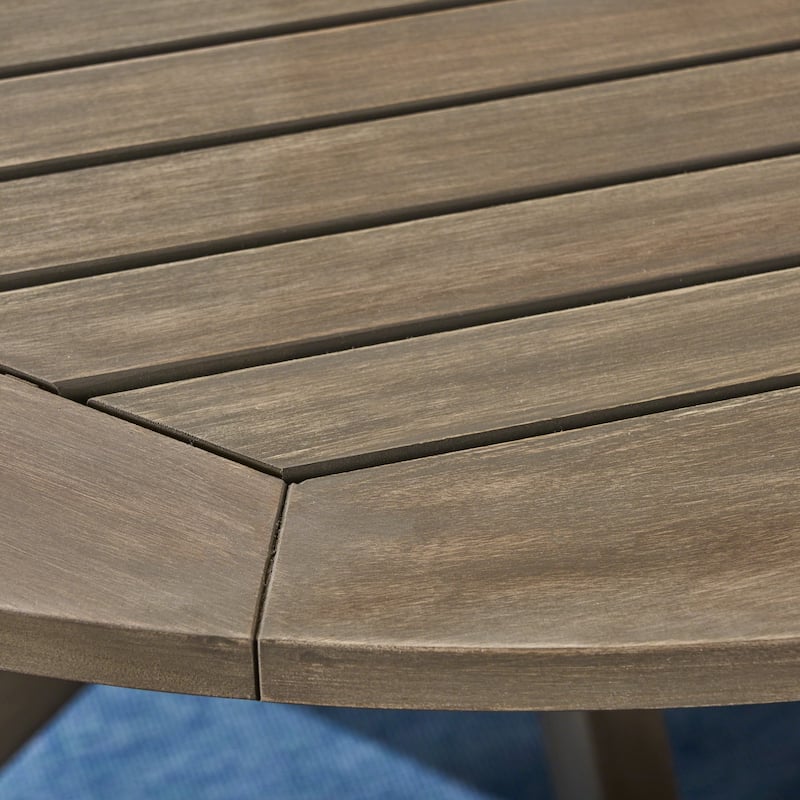 Casa Outdoor 4-Seater 47" Round Acacia Dining Set with Straight Legs by Christopher Knight Home
