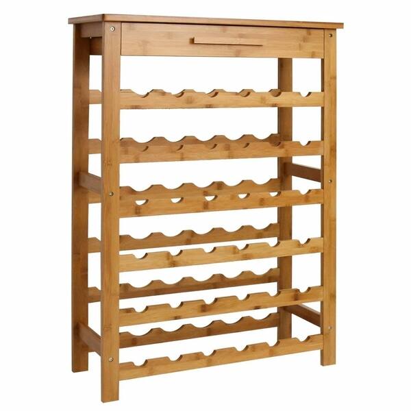 Shop Kinbor 28 36 Bottle Bamboo Wine Display Storage Rack Free