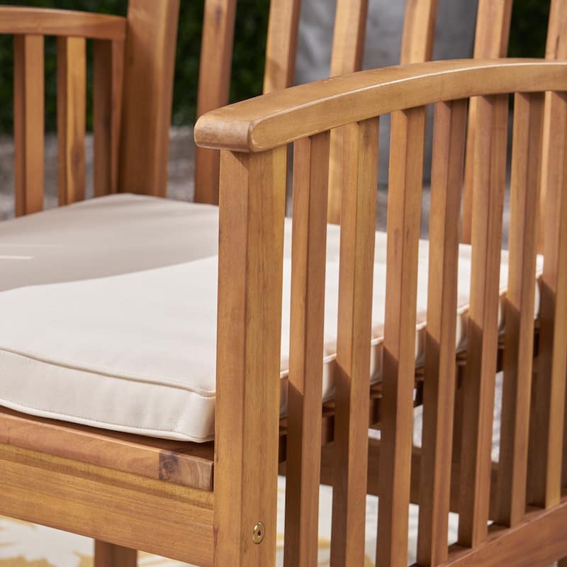 Casa Outdoor 2-Seater 28" Round Acacia Wood Bistro Set with X-Legs by Christopher Knight Home - N/A