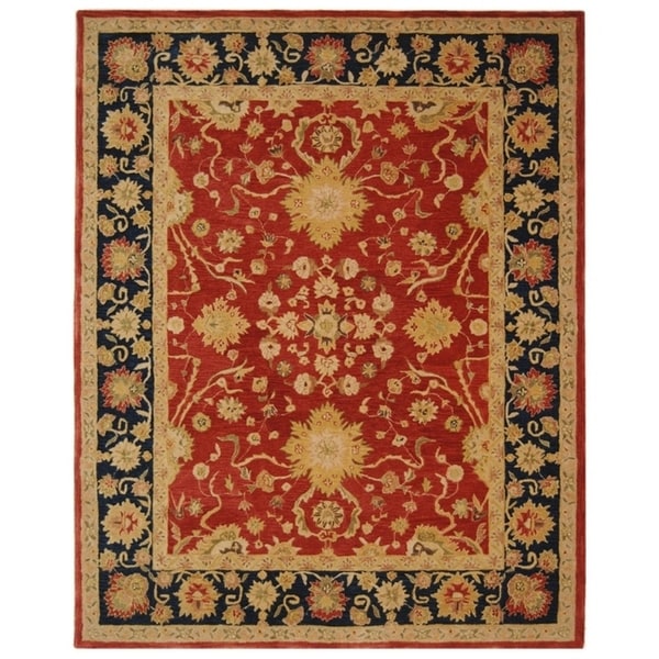 Safavieh Handmade Anatolia Oriental Oushak Traditional Red Hand-spun Wool Rug - 8' x 10'