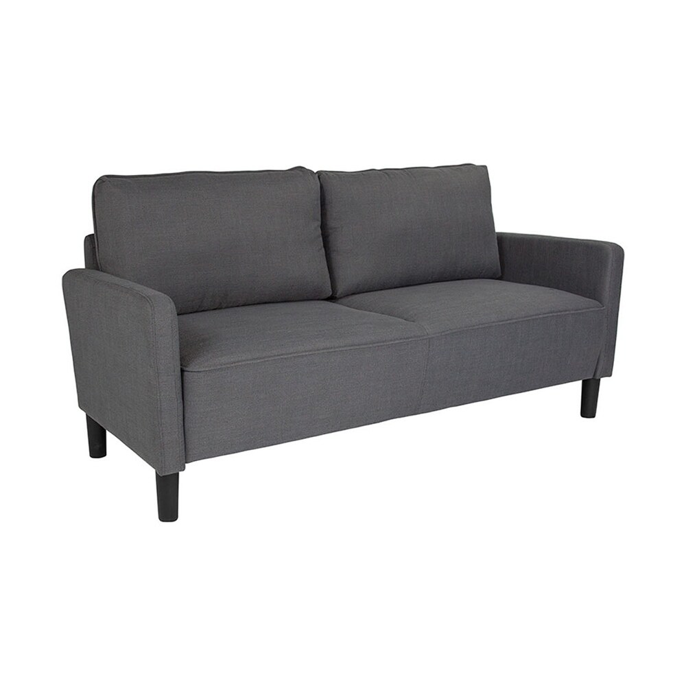 Shop Offex Contemporary Dark Gray Fabric Upholstered Sofa With