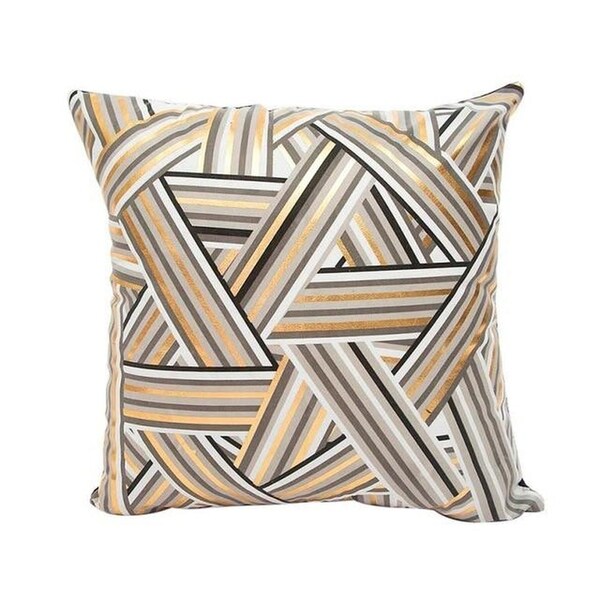 Black Bronzing Gold Foil Print Throw Pillow Case 13310509-6
