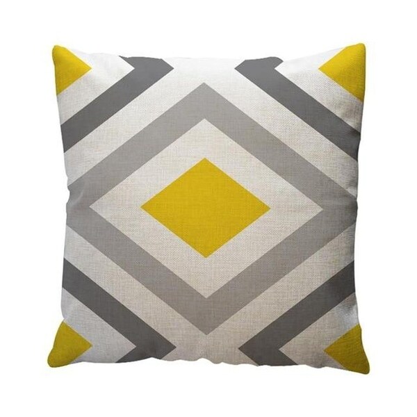 Yellow Geometric Pattern Throw Pillow Case Cushion Cover 19280645-128