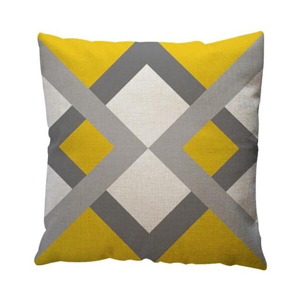 Yellow Geometric Pattern Throw Pillow Case Cushion Cover 19280645-133