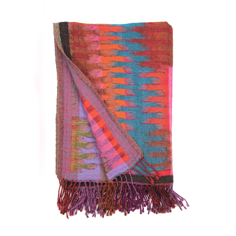 Bohemian Wool Collection Yarn Dyed Ikat winbow Throws