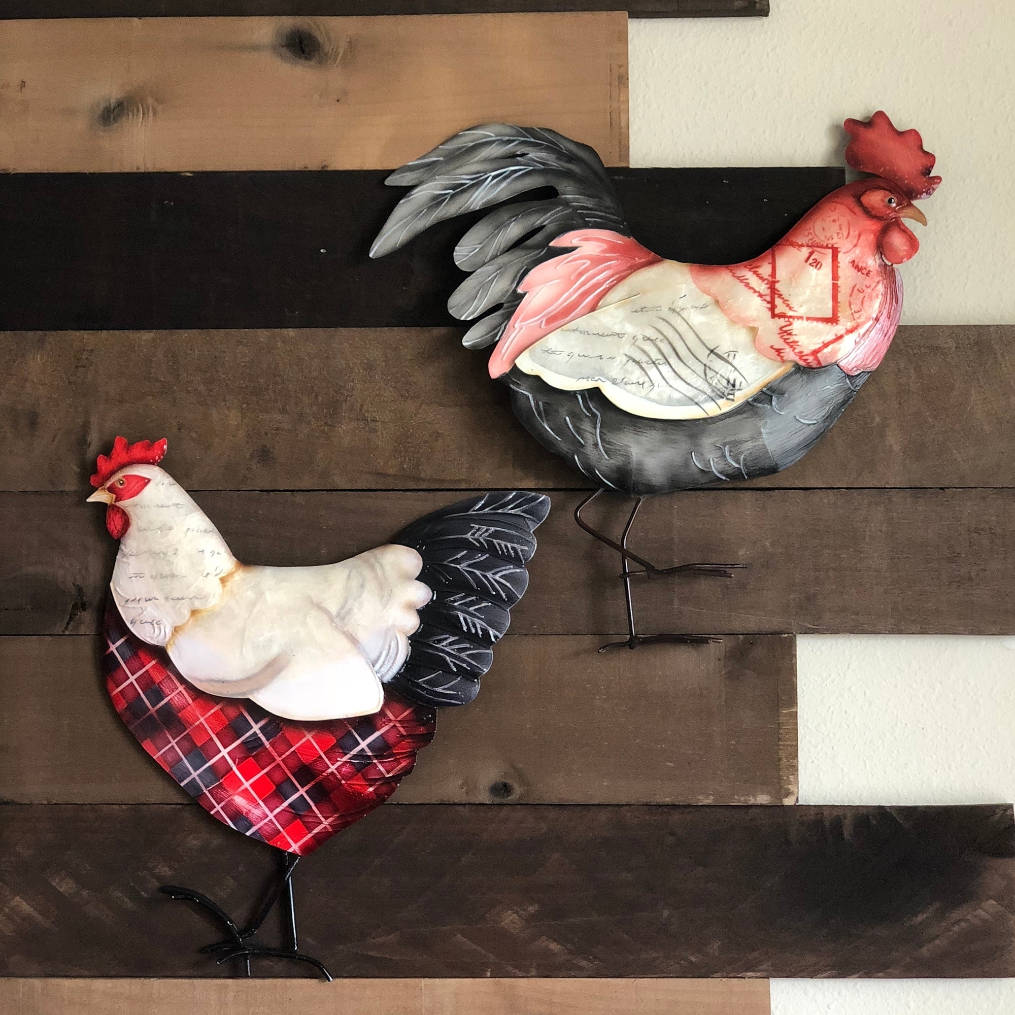 Shop Rooster Wall Decor Red White And Blue On Sale Free