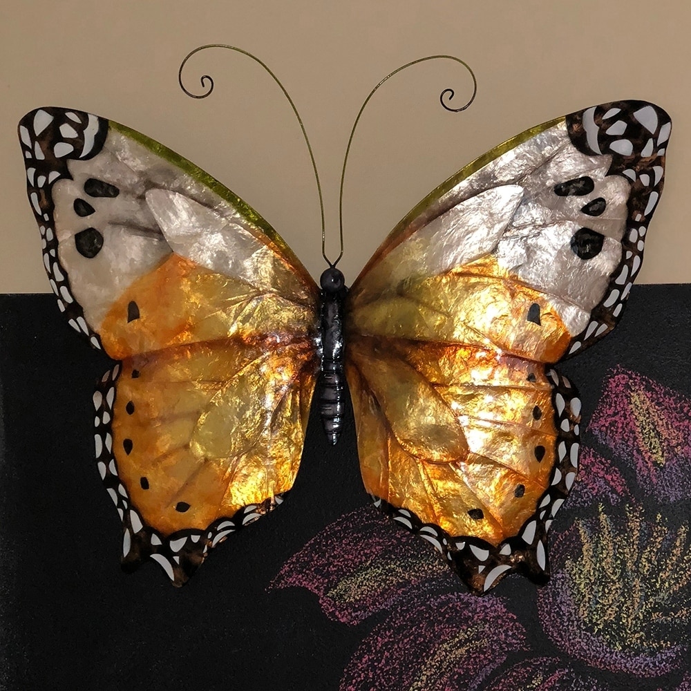 Download Butterfly Wall Art 3d Metal Panel 35 Large Black Brown Gold Nature Butterflies Home Garden Tipidkorpolri Home Decor