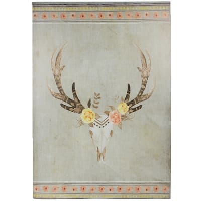 HiEnd Accents Bohemian Desert Skull Canvas - Brown - 28 x 20