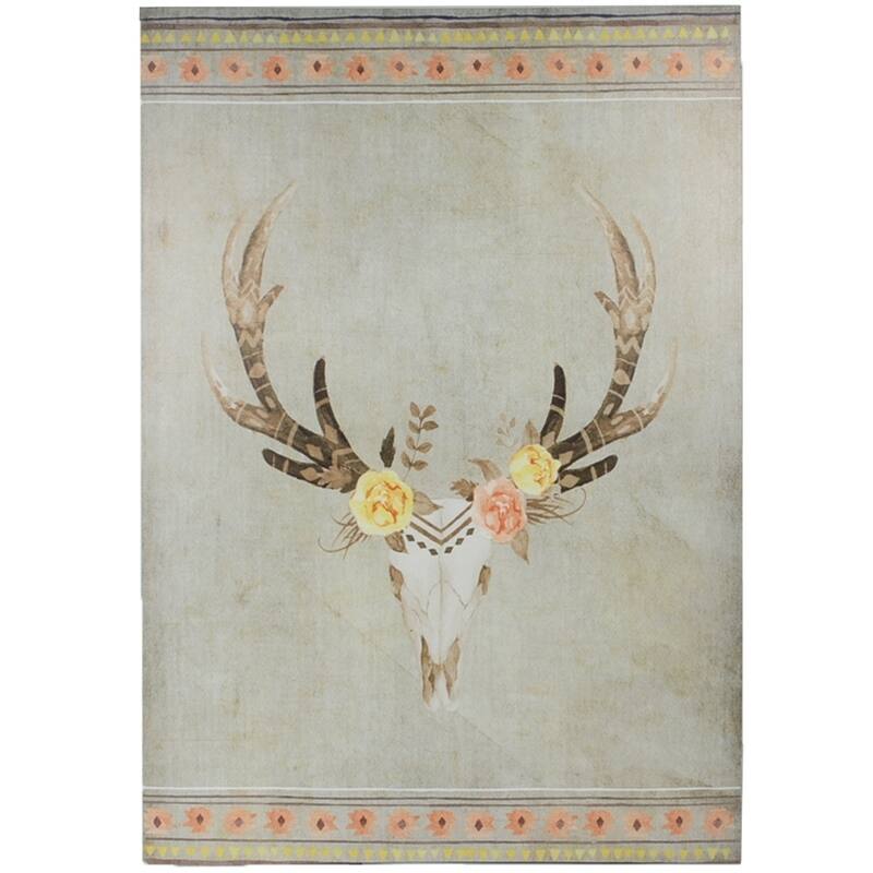 HiEnd Accents Bohemian Desert Skull Canvas - Brown - 28 x 20