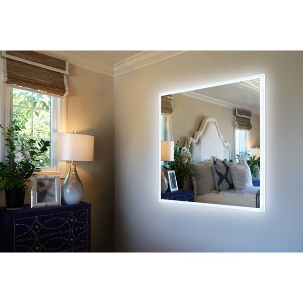 Shop Innoci Usa Hera Square Led Wall Mount Lighted Vanity Mirror With Durable Aluminum Frame On Sale Overstock 25618937