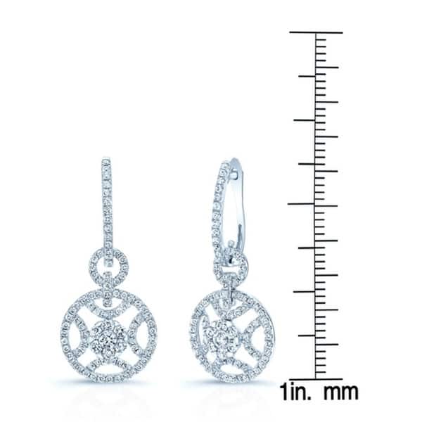 Duet Diamond Circle Earrings in 14k White Gold