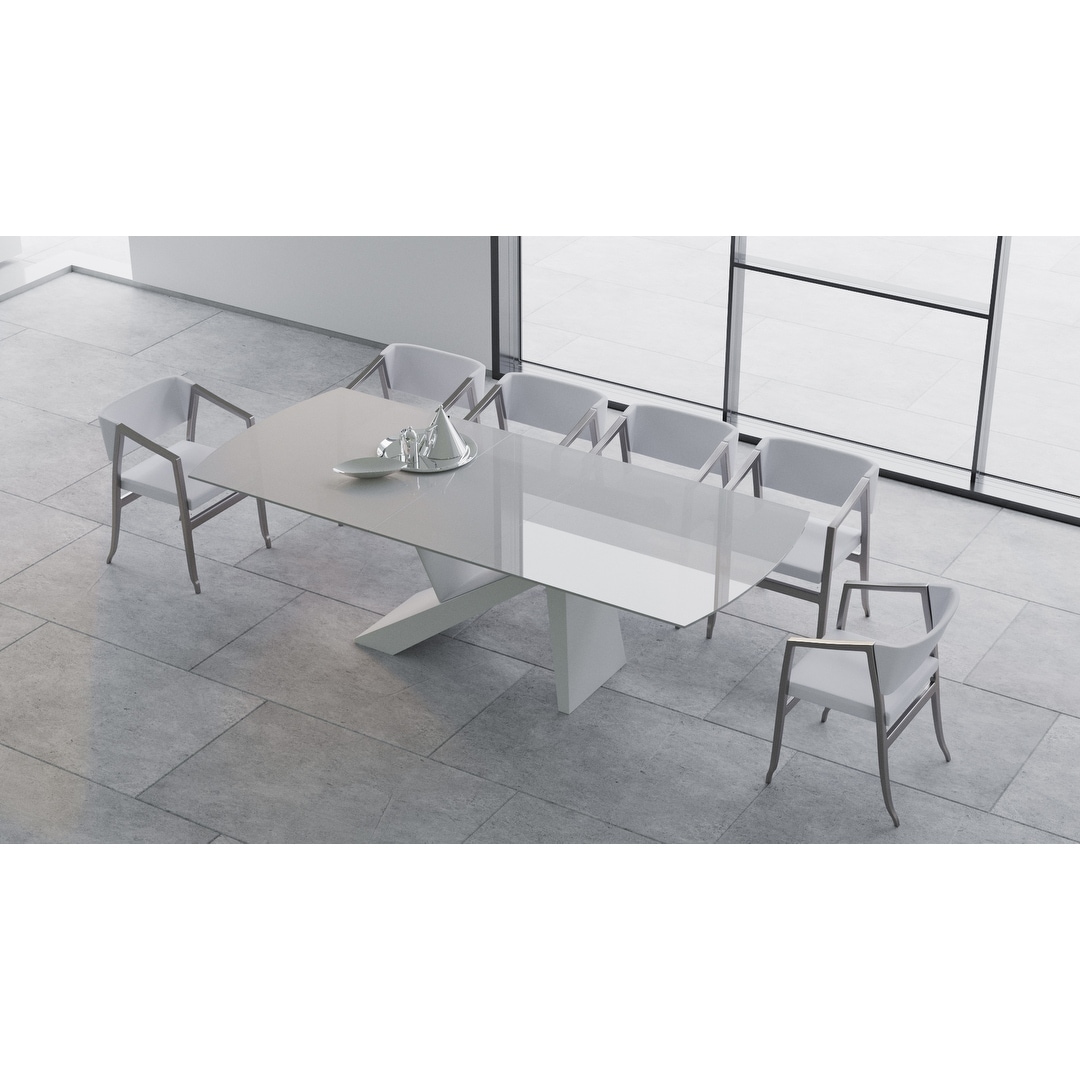 B Modern Virtuoso Extension Dining Table White 79 98 75 W X 41 D X30 25 H B Modern Virtuoso Extension Dining Table White 79 98 75 W X 41 D X30 25 H