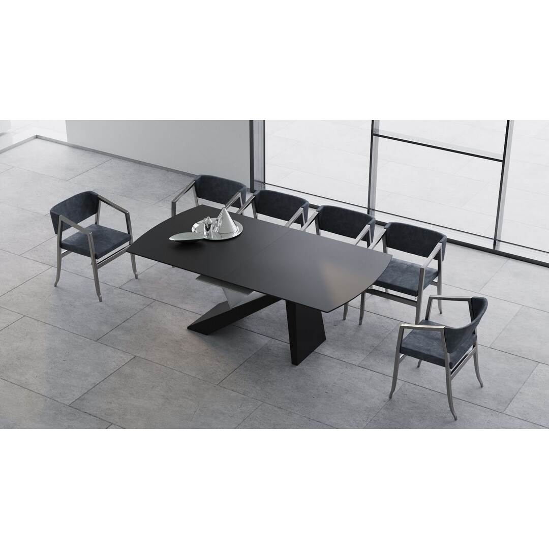 B Modern Virtuoso Extension Dining Table Black 79 98 75 W X 41 D X30 25 H B Modern Virtuoso Extension Dining Table Black 79 98 75 W X 41 D X30 25 H