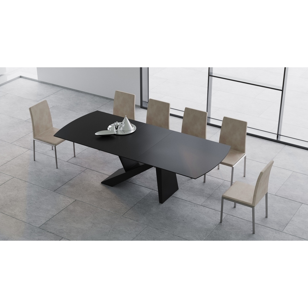 B Modern Virtuoso Extension Dining Table Black 79 98 75 W X 41 D X30 25 H B Modern Virtuoso Extension Dining Table Black 79 98 75 W X 41 D X30 25 H