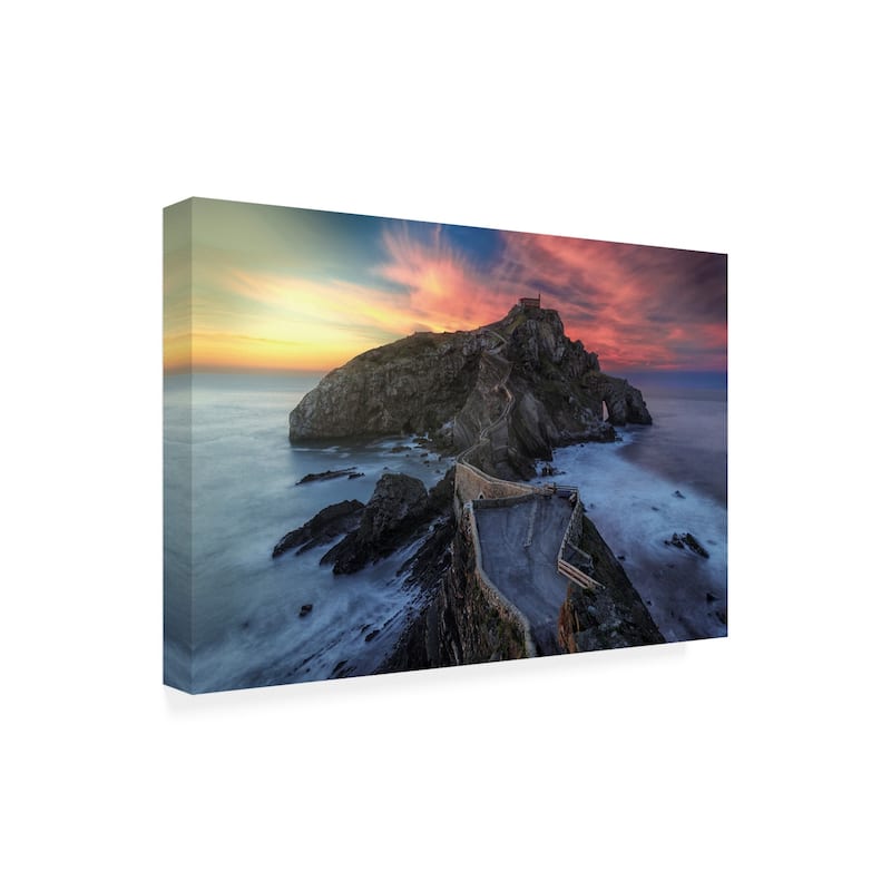 Alejandro Garcia 'Gaztelugatxe Sunset' Canvas Art