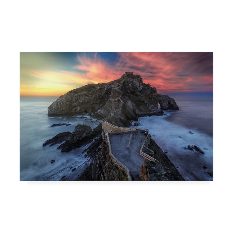 Alejandro Garcia 'Gaztelugatxe Sunset' Canvas Art