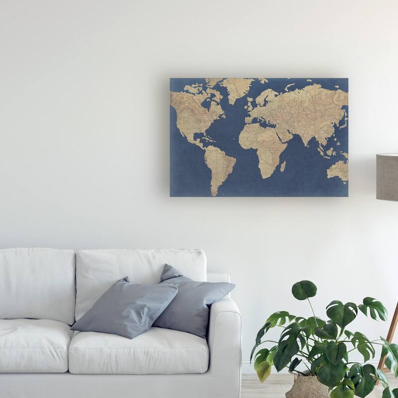 Studio W 'Linen Map I' Canvas Art