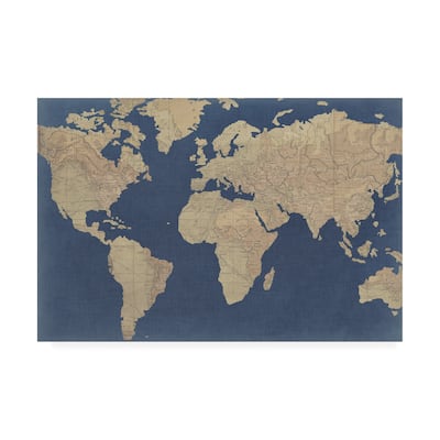 Studio W 'Linen Map I' Canvas Art