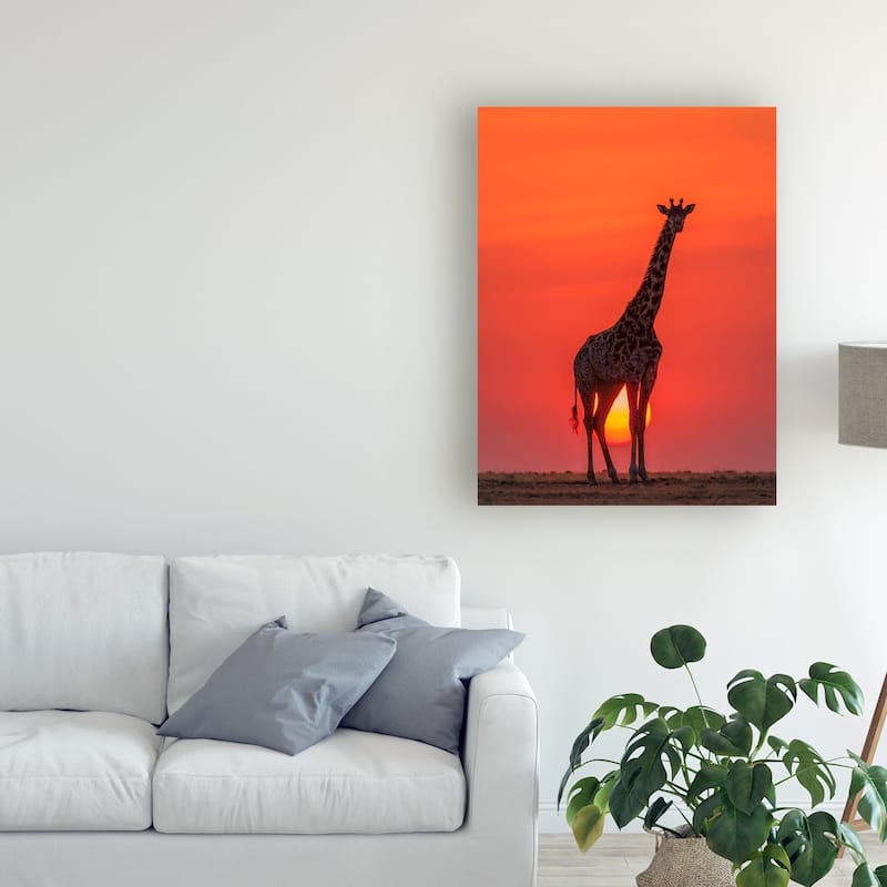 Henry Zhao 'Sunset Giraffe' Canvas Art - On Sale - Bed Bath & Beyond ...