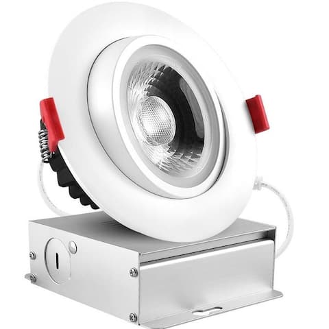 Goodlite 4 Inch Led Round Gimbal Luminaire 11w 1100 Lumens (120W Eqv) with Junction Box, Dimmable, 3CCT 30,41,50K (3 Pack)