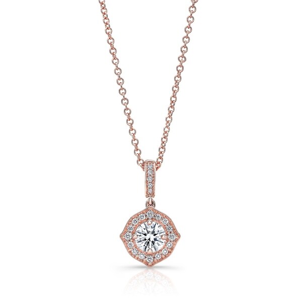 rose gold pave necklace