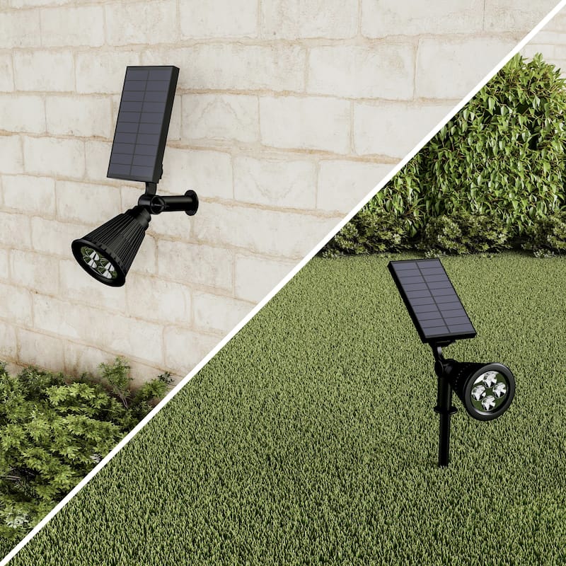 Solar Powered Outdoor Spotlights -set Of 2 Landscape Lights-ground 